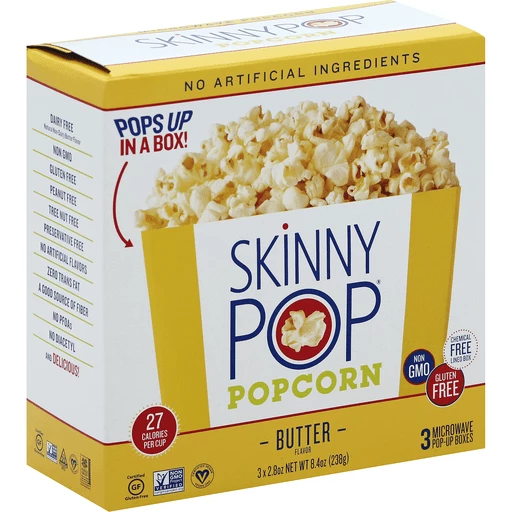 Save on SkinnyPop Popcorn Sea Salt Microwave Bags Family Pack - 12