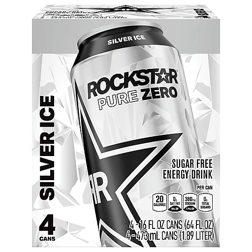 Rockstar Energy Drink, Sugar Free, 16 Fl Oz (Pack of 4)