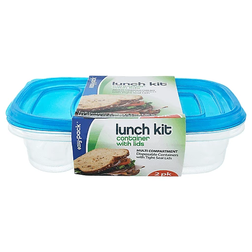 Easy Pack Lunch Kit 2 Pack Multi Compartment Container With Lids 2