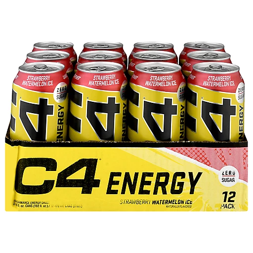 C4 Energy 12 Pack Strawberry Watermelon Ice Performance Energy Drink 12 Ea