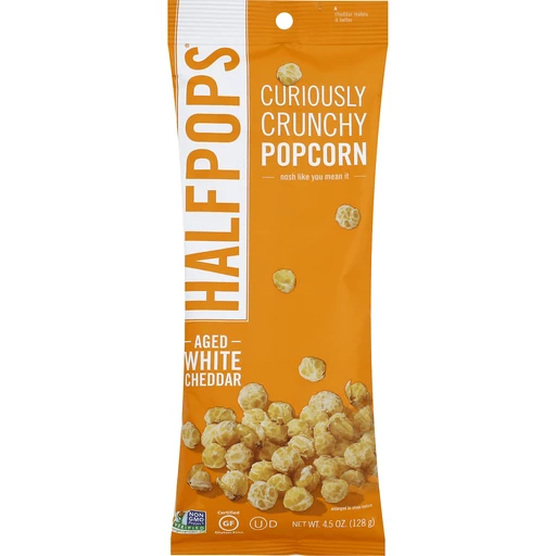 Pigment Optimisme resterende Half Pops Popcorn, Curiously Crunchy, Aged White Cheddar | Shop | Stormans