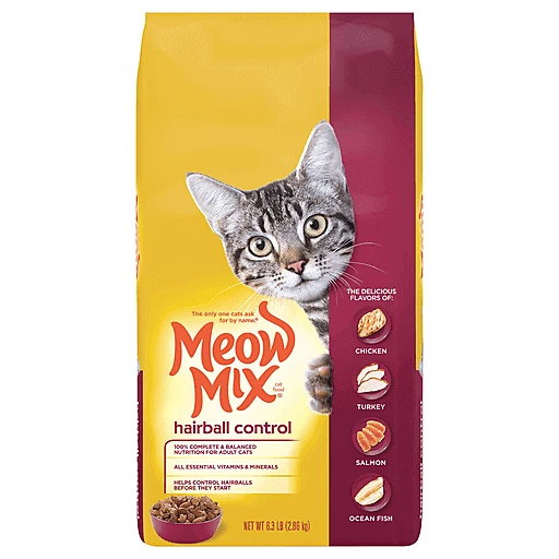 Meow Mix Cat Food, Hairball Control 6.3 lb, Cat Food