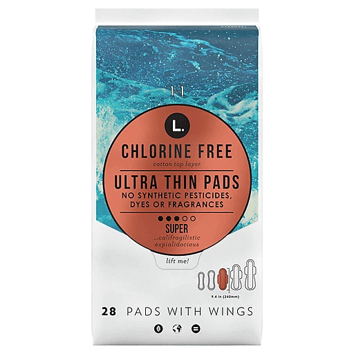 L. Chlorine Free Ultra Thin Extra Long Overnight Pads with Wings