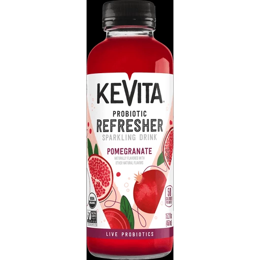 Kevita Sparkling Probiotic Drink Pomegranate 15.2 Fl Oz, Water