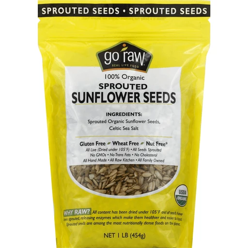 Go Raw Sunflower Seeds, Organic, Sprouted, with Sea Salt