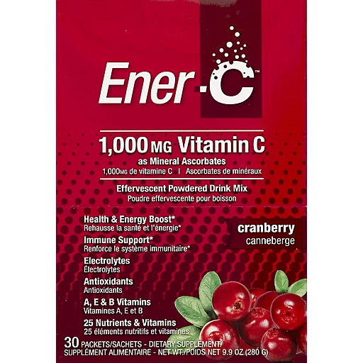 EnerC Effervescent Powdered Drink Mix, Vitamin C, 1000 mg, Cranberry | Health & Care | Market at Edgewood