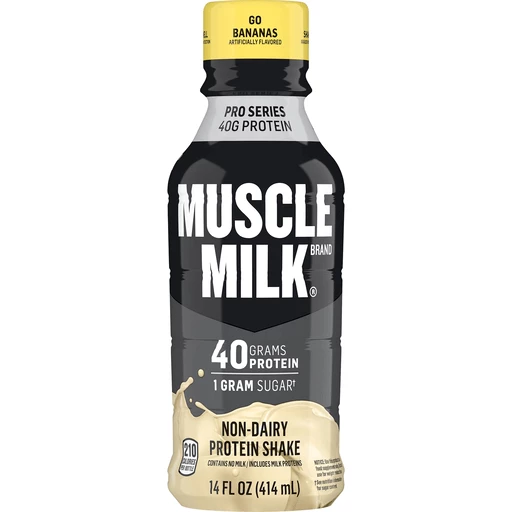Muscle Milk Pro Series Non-Dairy Protein Shake Go Bananas Artificially  Flavored 14 Fl Oz Bottle, Beverages