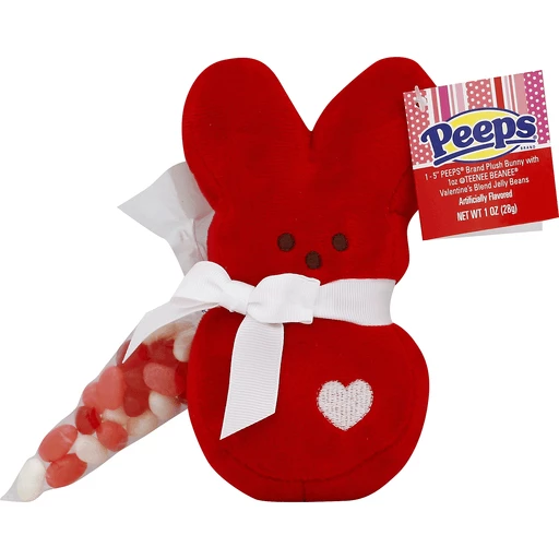Peeps Plush Bunny, with Teenee Beanee Valentine's Blend Jelly Beans, Red, 5  Inch | Packaged Candy | Driskill's Market