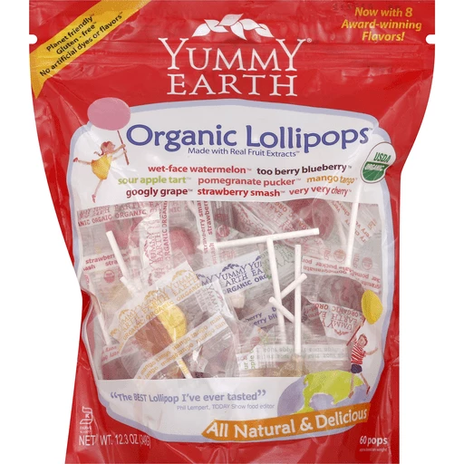 YumEarth Organics Organic Pops Variety Pack Lollipops 50 | Lollipops & Suckers | Bassett's Market