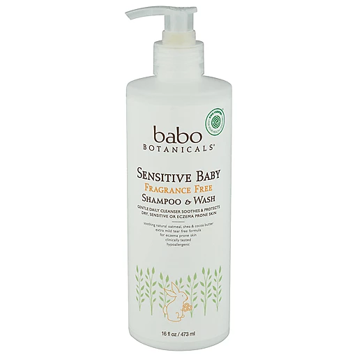 babo Botanicals Sensitive Baby Fragrance Free Shampoo & Wash 16 fl oz |  Kids & Baby | MaMa Jean's Natural Market