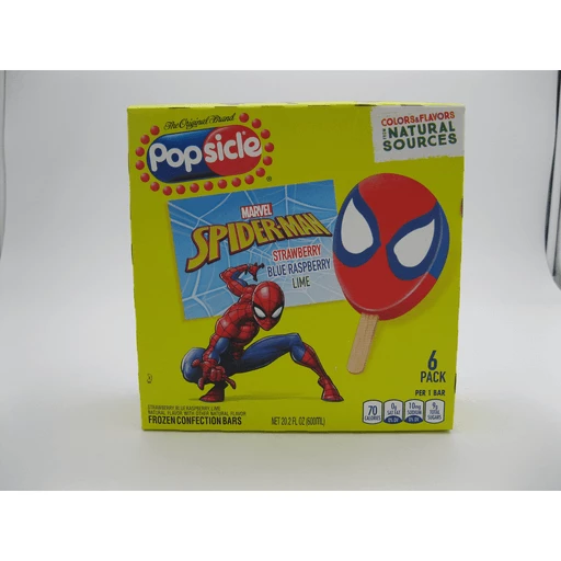 Popsicle Ice Pops Marvel Spider Man,  Oz, 6 Ct | Ice Cream, Treats &  Toppings | Honeoye Falls Market Place