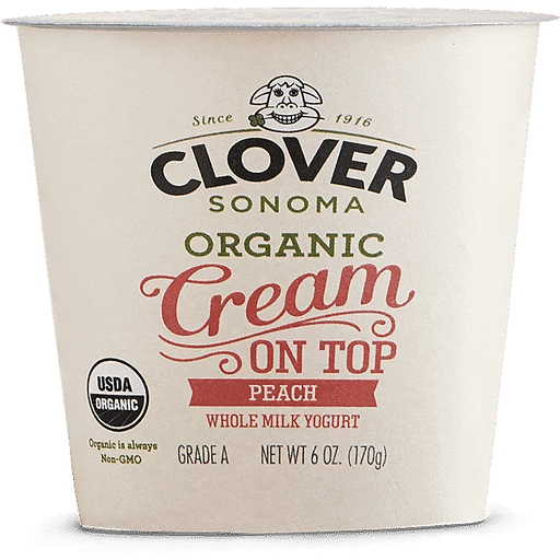Clover Yogurt Cream Peach | Yogurt | Earth Foods