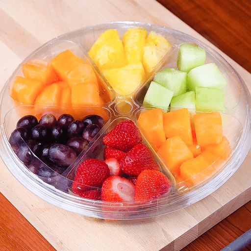 13 inch 4 Compartment Fruit Container with Dip Cup