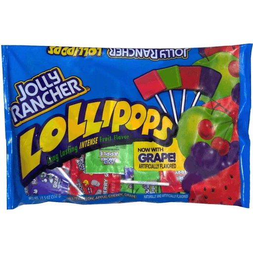 Package of Jolly Rancher Lollipops that we reviewed on this episode.