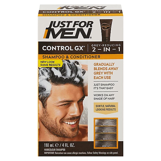 Just For Men Control GX Grey Reducing 2-in-1 Shampoo & Conditioner 4 fl oz  | Hair Coloring | Valli Produce - International Fresh Market