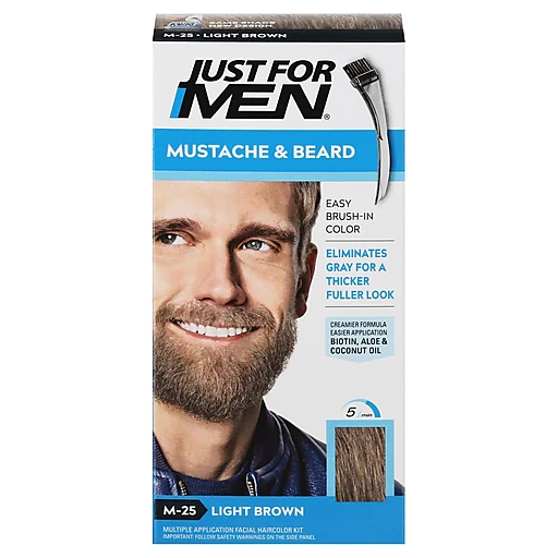 Just For Men Mustache & Beard Light Brown M 25 Easy Brush In Color 1 Ea | Hair  Coloring | Honeoye Falls Market Place