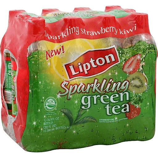 Lipton® Sparkling Strawberry Kiwi Iced Green Tea 12 Pack 16.9 fl. oz.  Plastic Bottles, Tea