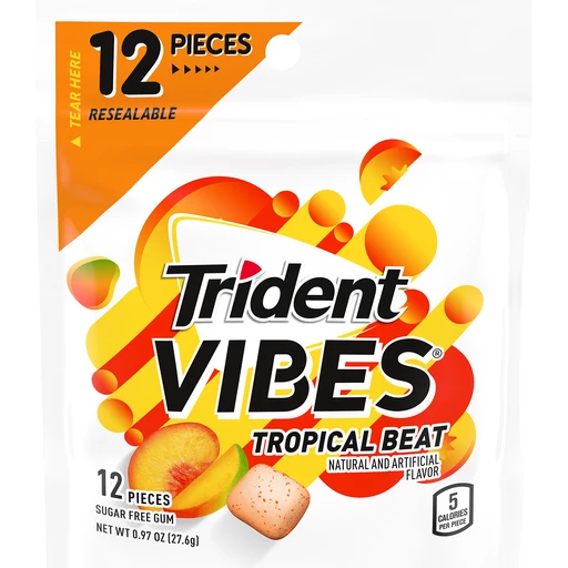harmonisk generelt overvældende Trident Vibes® Tropical Beat Sugar Free Gum 12 pc Pack | Shop | Bassett's  Market