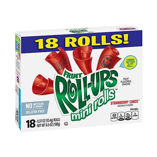 Betty Crocker® Fruit Roll-Ups Mini Rolls Strawberry Craze 18  oz Rolls  | Fruit Snacks | Superlo Foods