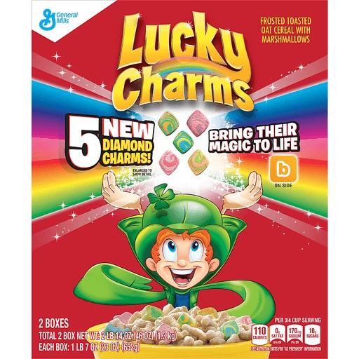 Reunión Despedida Absoluto GM LUCKY CHARMS TWIN PACK 46OZ | Cereal | Cost U Less