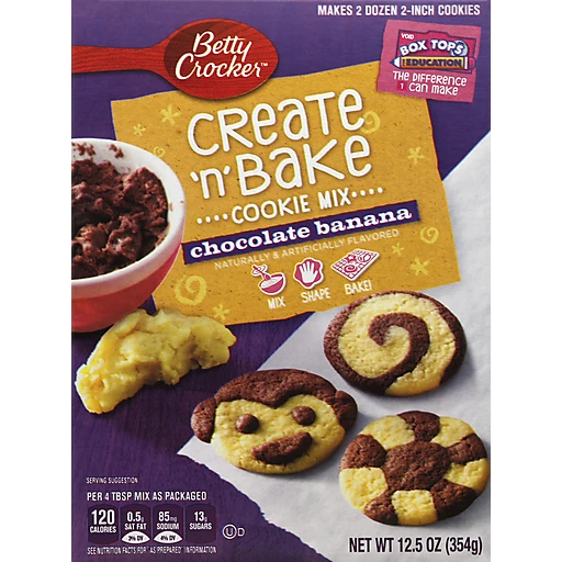 overgive Stor Rubin Betty Crocker® Create 'n' Bake Chocolate Banana Cookie Mix 12.5 oz. Box |  Shop | Ron's Supermarket
