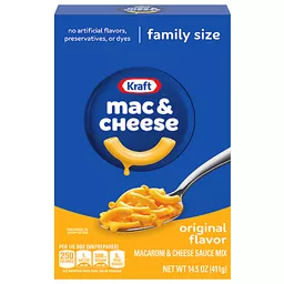 Kraft Original Flavor Macaroni & Cheese Sauce Mix Family Size 14.5 oz Details