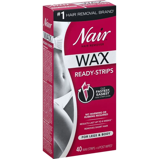 Nair Hair Remover Wax Ready- Strips for Legs & Body, 40 CT | Buehler's