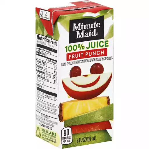 Minute Maid Fruit Punch Juice Carton 6 Fl Oz Shop Leppinks