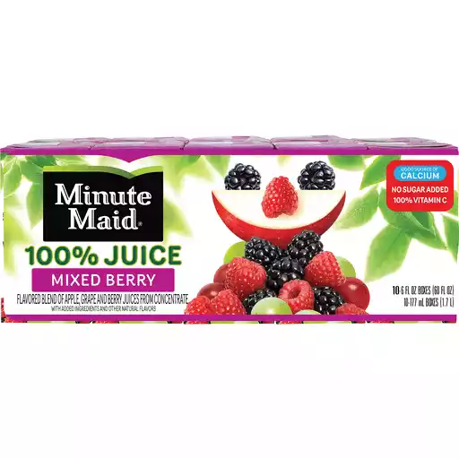 Minute Maid Mixed Berry Juice 100 Cartons 6 Fl Oz 10 Pack