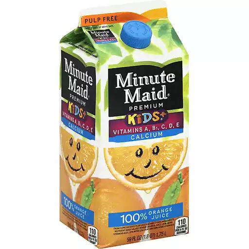 Minute Maid Orange Juice Kids Plus Carton 59 Fl Oz Juice And
