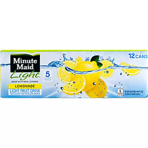 Minute Maid Light Lemonade Fridge Pack Cans 12 Fl Oz 12 Pack