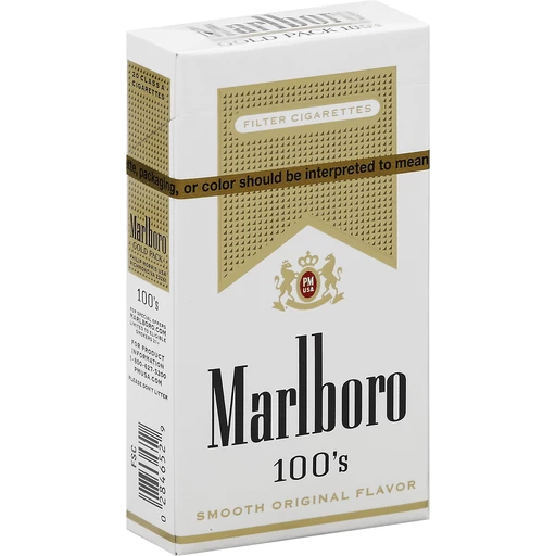 Marlboro Filter Cigarettes, Gold Pack 100'S, Smooth Original Flavor, Cigarettes