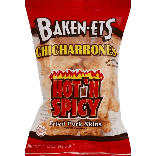 Baken-ets® Hot 'n Spicy Fried Pork Skins 1.5 oz. Bag | Cheese & Puffed  Snacks | Superlo Foods