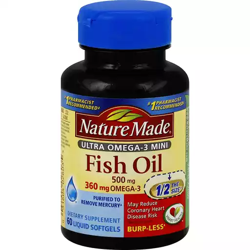 Nature made ultra omega 3 mini fish oil 500 mg Nature Made Fish Oil 500 Mg Ultra Omega 3 Mini Liquid Softgels Shop Ron S Supermarket