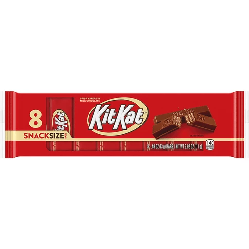KIT KAT® Milk Chocolate, Individually Wrapped Snack Size Wafer Candy Bars,  0.49 oz (8 Count), Chocolate