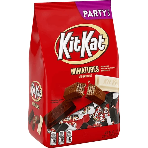 KIT Miniatures Assorted Chocolate and White Wafer Candy Bars, Individually Wrapped, 32.1 oz, Bulk Party Pack | Packaged Candy | Fair Markets