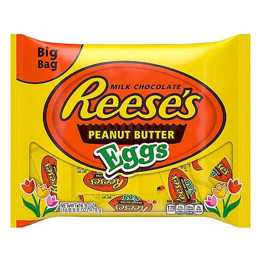 There is a trend lid appease Reese's Big Bag Milk Chocolate Peanut Butter Eggs 16.9 oz | Chocolate |  Festival Foods Shopping