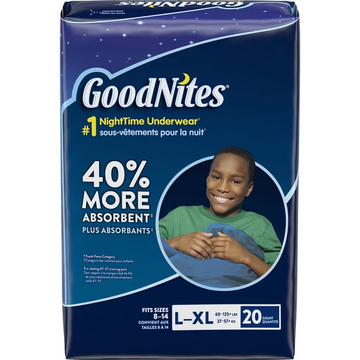 GoodNites Bedtime Bedwetting Underwear for Boys, L-XL, 20 Ct. (Packaging  May Vary), Diapers & Training Pants