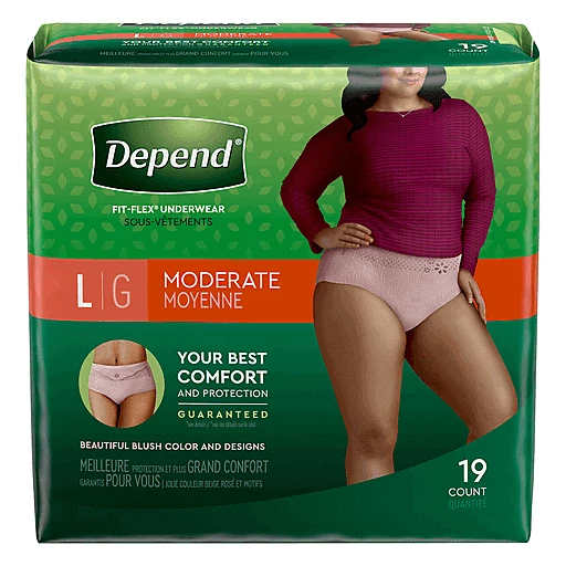 Depend Fit-Flex Moderate Underwear L 19 Count, Incontinence