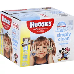 HUGGIES Simply Clean Fragrance-free Baby Wipes, Soft Pack (6-Pack, 432  Sheets Total), Alcohol-free, Hypoallergenic | Wipes, Refills & Accessories  | Remke Markets
