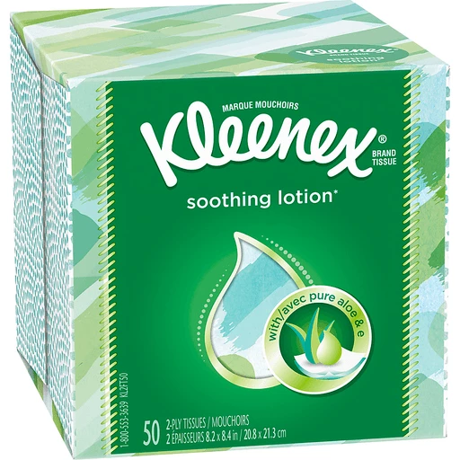 gezond verstand minstens neutrale Kleenex Facial Tissues with Lotion, 50 Tissues per Cube Box | Facial Tissue  | Canopy Street Market