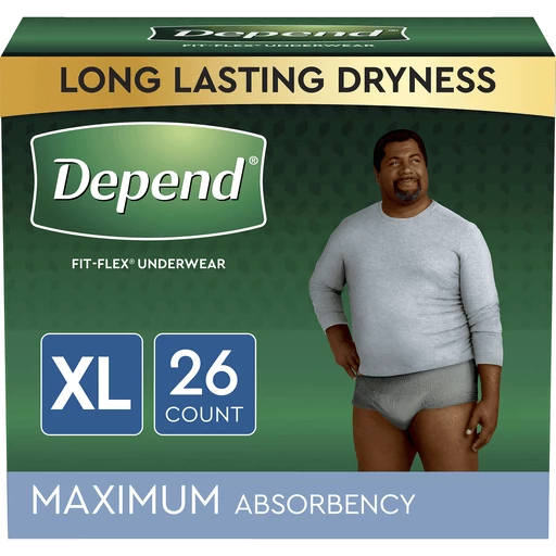 Depend Fit-Flex Adult Incontinence Underwear for Men, Disposable