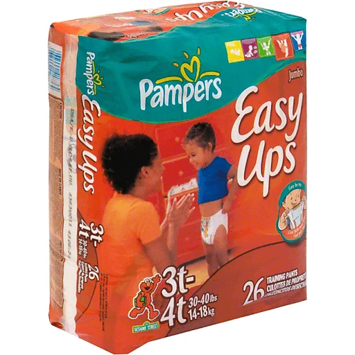 Pampers Easy Ups Training Pants, 3T-4T (30-40 lbs), Sesame Street, Jumbo, Diapers & Training Pants