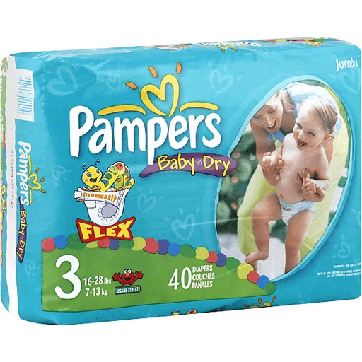 Onaangeroerd biologisch jacht Pampers Baby Dry Diapers, Size 3 (16-28 lb), Sesame Street, Jumbo | Diapers  & Training Pants | Superlo Foods