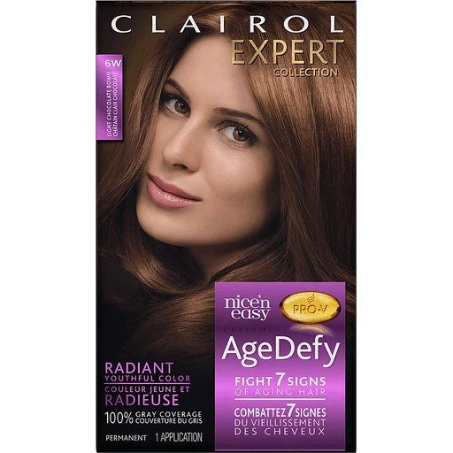 Age Defy Clairol Expert Collection Age Defy Permanent Hair Color 6W Light  Chocolate Brown 1 Kit | Health & Personal Care | Hays