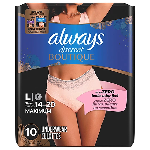 Always Discreet Underwear, L, G (14-20) Maximum 10 ea, Health & Personal  Care