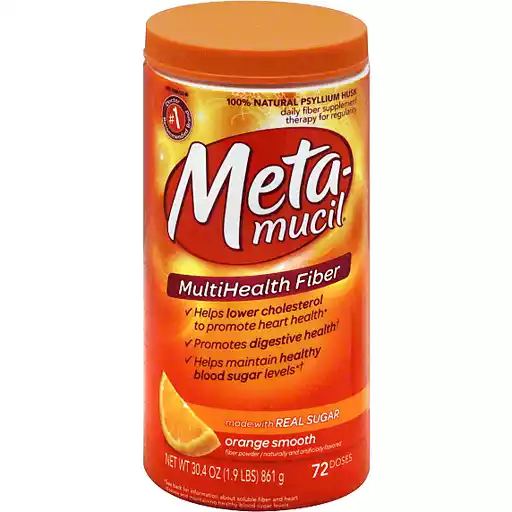 Metamucil Fiber, 4 in 1 MultiHealth, Powder, Orange Smooth ...
