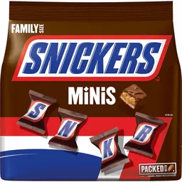 SNICKERS Minis Size Milk Chocolate Candy Bars, Family Size, 18.0 oz Bag, Packaged Candy