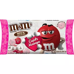 M&M'S Valentine's Milk Chocolate Mega Size Cupid's Messages Candy Bag, 8.83  oz, Packaged Candy