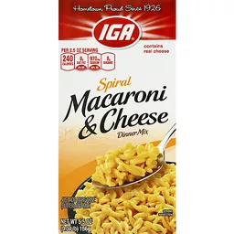 IGA Dinner Mix Mac & Cheese Spiral Carton Details